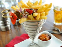 Photo de la Recette: Brochettes-goûter avec Frites