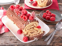 Photo de la Recette: Bûche de Noël au Chocolat et Gelée de Framboise