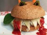 Photo de la Recette: Burger Dracula pour Halloween