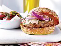 Photo de la Recette: Hamburgers au Porc et à l'oignon Rouge Grillé