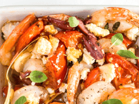 Photo de la Recette: Casserole de Crevettes Fromage Fetos et Tomates Rôties