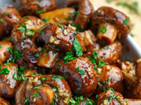 Photo de la Recette: Champignons Entiers à la Sauce Soja, au Vinaigre Balsamique et à L'ail