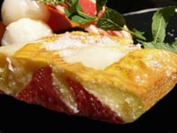 Photo de la Recette: CLAFOUTIS AUX LITCHIS ET AUX PAMPLEMOUSSES