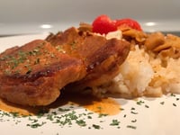 Photo de la Recette: Côtelettes de Porc avec un Riz aux Champignons