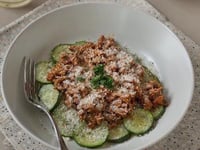 Photo de la Recette: Courgettes Bolognaises