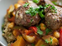 Photo de la Recette: Couscous de Quinoa et Boulettes D'agneau, Sans Gluten