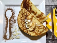 Photo de la Recette: Crêpes Chocolat Beurre D'arachide et Fruits