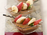 Photo de la Recette: Crème Anglaise Chocolat Spéculoos et Brochettes de Fruits