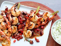 Photo de la Recette: Crevettes BBQ avec Chutney aux Prunes