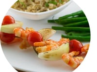 Photo de la Recette: Crevettes Épicées et Brochette de Légumes