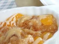 Photo de la Recette: Croustade aux Pêches et Crème à L'érable