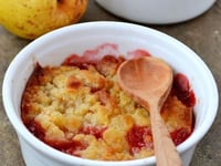 Photo de la Recette: Crumble Framboises Pommes Poires