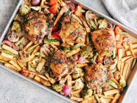 Photo de la Recette: Cuisses de Poulet Balsamique au Miel avec Légumes