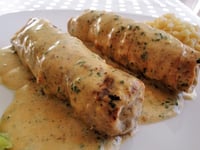 Photo de la Recette: ESCALOPES DE VEAU LARD & COMTÉ