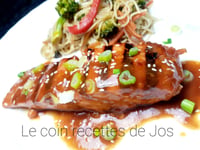 Photo de la Recette: FILETS DE SAUMON À LA SAUCE BBQ THAÏLANDAISE