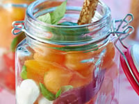Photo de la Recette: Fraîcheur de Pastèque et de Melon à la Mozzarella