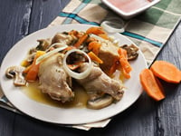 Photo de la Recette: Fricassée de Poulet aux Champignons et Petits Oignons