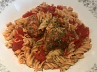 Photo de la Recette: Fusillis aux Boulettes de Viande
