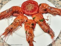 Photo de la Recette: Gambas de Rosas Marinées au Citron, Huile D'olive et Persillade Grillées au Barbecue ou à la Plancha