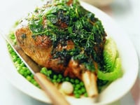 Photo de la Recette: Gigot D'agneau à la Menthe, Petits Pois à la Française