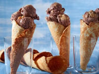 Photo de la Recette: Glace Chocolat-Caramel en Cornet Gaufrette