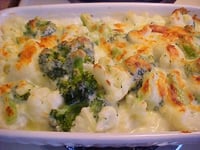 Photo de la Recette: Gratin de Brocoli et de Chou-fleur au Mozzarella