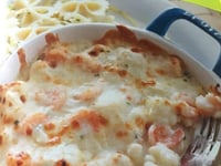 Photo de la Recette: GRATIN DE CREVETTES PÉTONCLES ET CHOU-FLEUR