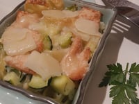 Photo de la Recette: Gratin de Pâtes aux Courgettes et Saumon Fumé