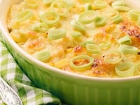 Photo de la Recette: Gratin de Poireaux au Fromage, Oeufs et Muscade