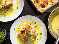 Photo de la Recette: Gratin Étagé de Patates Douces Poireau et Jambon Forêt Noire