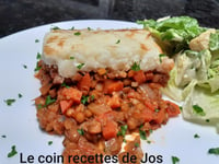 Photo de la Recette: HACHIS PARMENTIER AUX LENTILLES