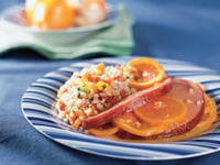 Photo de la Recette: JAMBON À L'ORANGE ET AU GINGEMBRE
