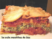 Photo de la Recette: LASAGNE À LA SAUCISSE, AUX ÉPINARDS ET AU FROMAGE