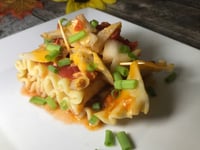 Photo de la Recette: Lasagne Roulée farcie de Légumes, Fromage et une Sauce aux Pommes