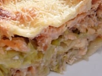 Photo de la Recette: LASAGNES AUX POIVRONS ET AU SAUMON