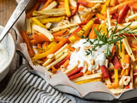 Photo de la Recette: Légumes Racines au Four et Sauce au Yogourt