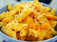 Photo de la Recette: Les Pâtes au Potirons au Bacon et au Parmesan