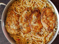 Photo de la Recette: Les pâtes au Poulet Italien dans une Sauce Crémeuse au Fromage Blanc et au Parmesan