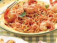 Photo de la Recette: Linguine aux Crevettes à la Sauce Tomate Crémeuse