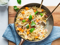 Photo de la Recette: Linguines à la Courge et au Bacon