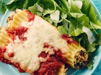 Photo de la Recette: MANICOTTI AU POULET ET AU FROMAGE MOZZARELLA FUMÉ