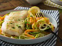 Photo de la Recette: Morue Citronnée sur Spaghetti aux Légumes