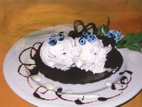 Photo de la Recette: Mousseline aux Bleuets dans sa Coquille de Chocolat