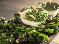 Photo de la Recette: Mozzarella de Bufflonne, Rapinis Grillés et Pesto de Rapinis