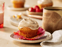 Photo de la Recette: Muffins à la Citrouille et aux Épices avec Tartinade au Fromage à la Crème à L’érable