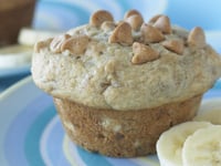 Photo de la Recette: MUFFINS AU BEURRE D’ARACHIDE ET AUX BANANES