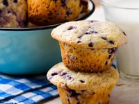 Photo de la Recette: Muffins Lime-bleuets en Petite Quantité