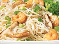 Photo de la Recette: Nouilles Asiatiques aux Champignons et aux Crevettes