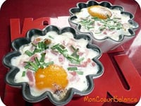 Photo de la Recette: Oeufs Cocotte aux Épinards Lardons et Crème Fraîche