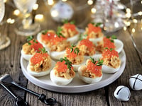 Photo de la Recette: Œufs Mimosa aux Œufs de Saumon